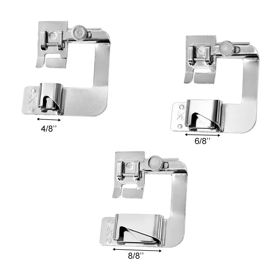 Kit de 3 pieds presseurs pour ourlets, accessoires pour machine à coudre, compatibles avec les machi