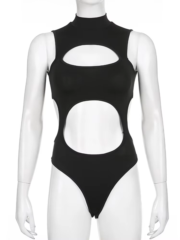 Gilet sans manches ajouré pour femme, combinaison Sexy, vêtements de rue, style gothique, dos nu