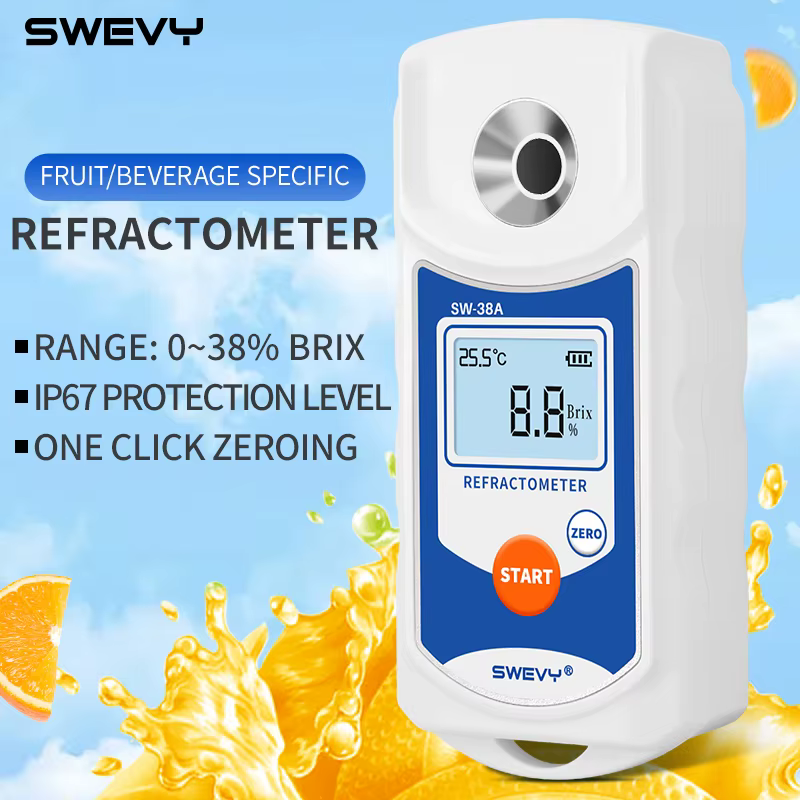SWEVY SW38A LCD réfractomètre numérique Brix mètre jus de fruits boisson ATC Instrument de mesure du