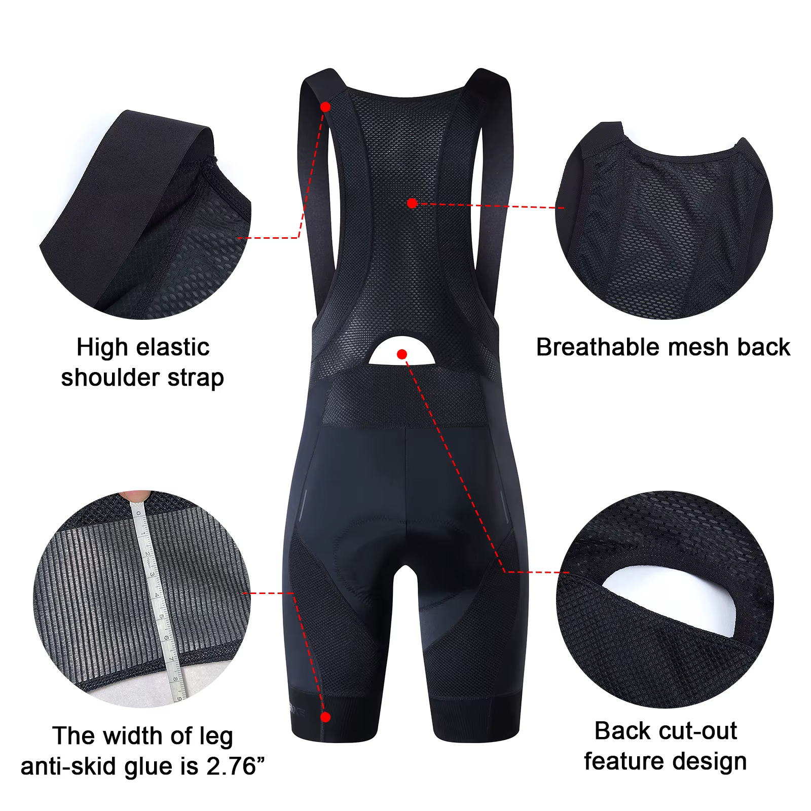 YKYWBIKE cuissard à bretelles de cyclisme hommes vêtements de plein air vélo Ride 6 heures rembourré