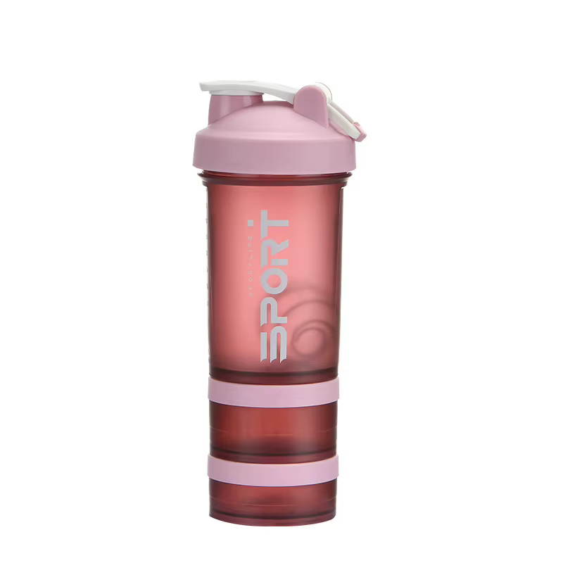 Bouteille d'eau de sport à 3 couches de 500ML, Shaker de protéines, voyage en plein air, Portable, é