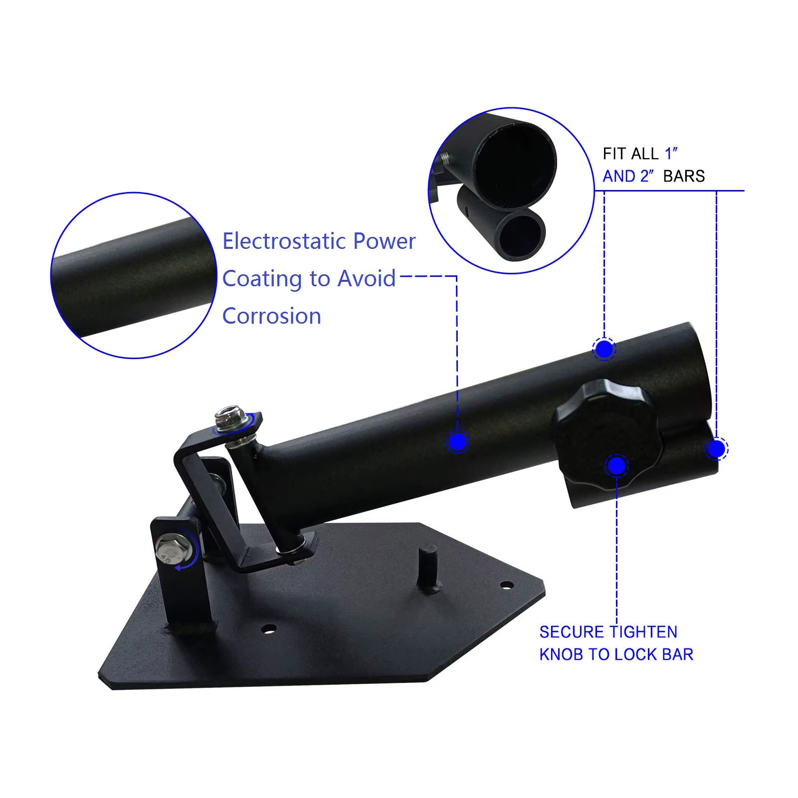 Station de musculation portable et résistante à 360 °, base T-bar de luxe, plateforme de renforcemen