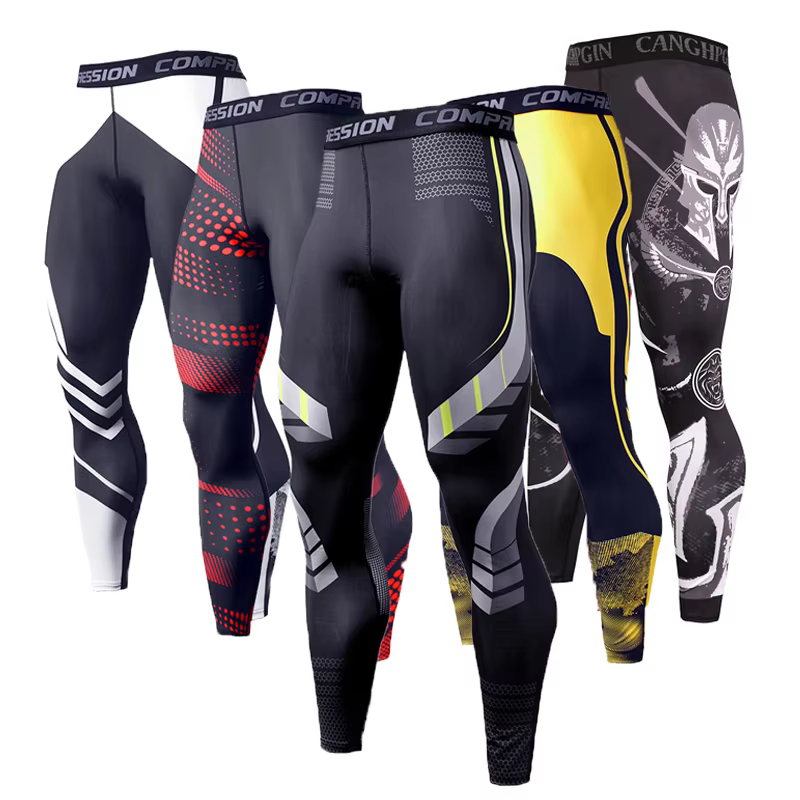 Leggings de course pour hommes, vêtements de Sport à séchage rapide, collants de Fitness, d'entraîne