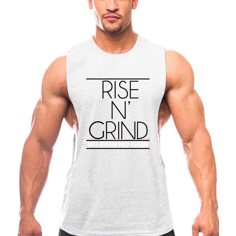 Gym musculation vêtements de course été coton respirant Singlets hommes formation sans manches débar