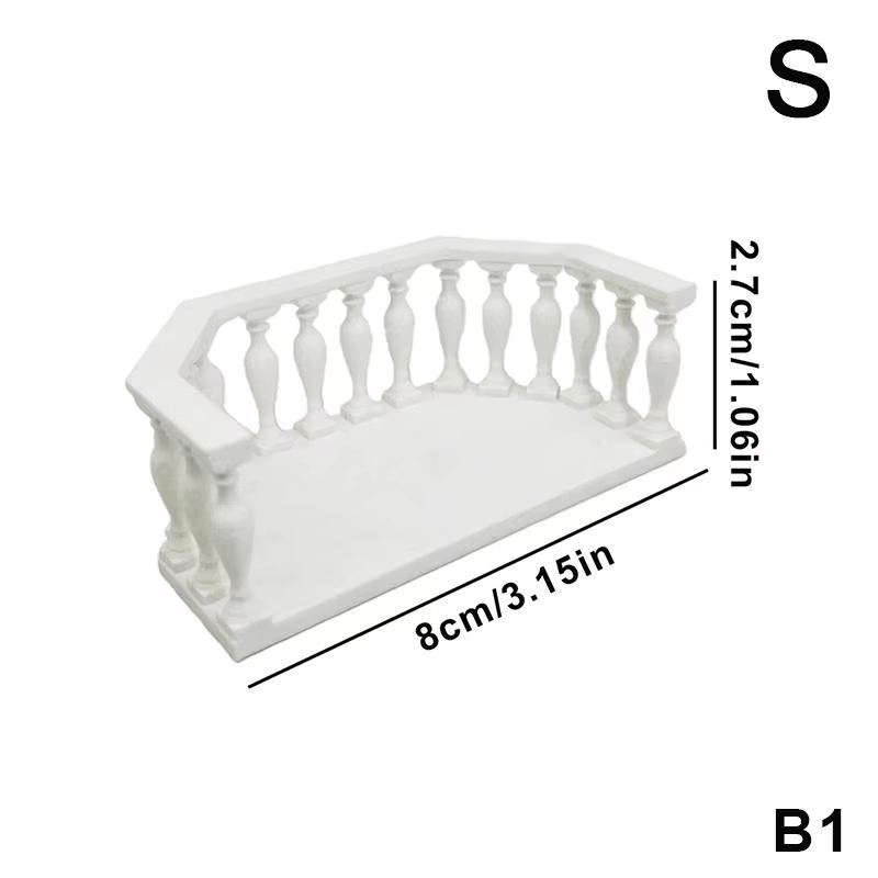 Balcon miniature pour maison de poupée avec balustrade, balcon européen adapté aux collectionneurs,