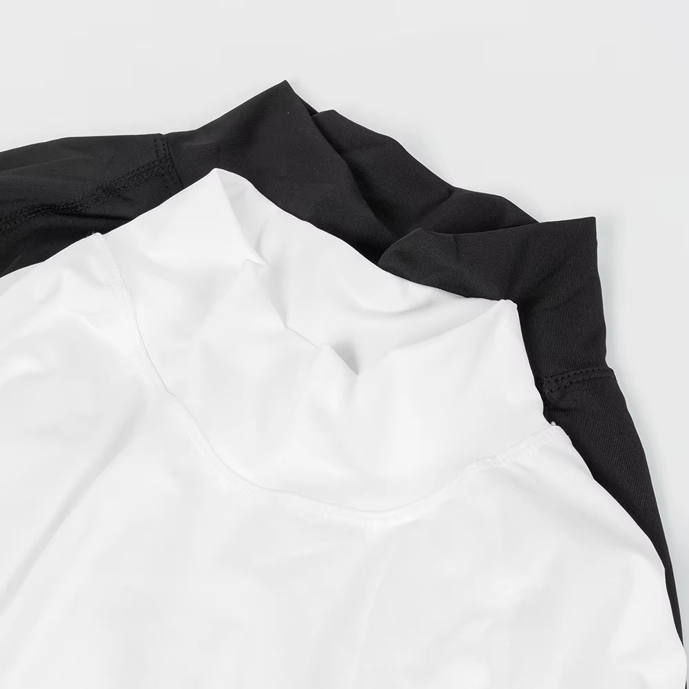 T-shirt moulant de sport de musculation pour hommes, col roulé à Compression, manches courtes, gymna