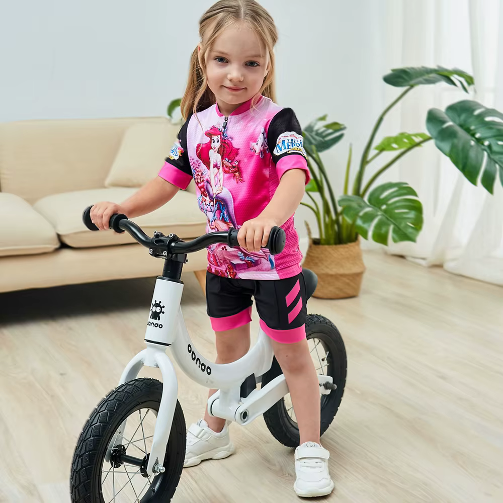 Ensemble de maillot de cyclisme pour filles, vêtements de sport à manches courtes, imprimés de dessi