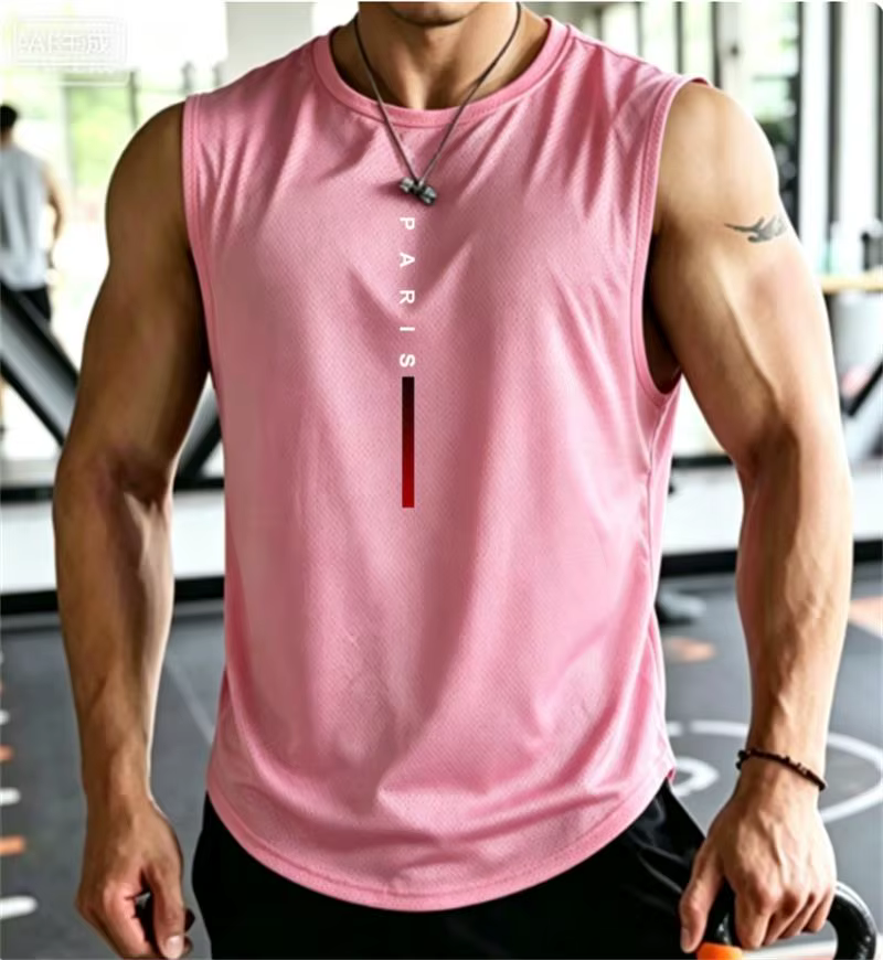 Débardeurs de sport PARIS pour hommes – Maillots de corps amples d'été pour la musculation, la gym e