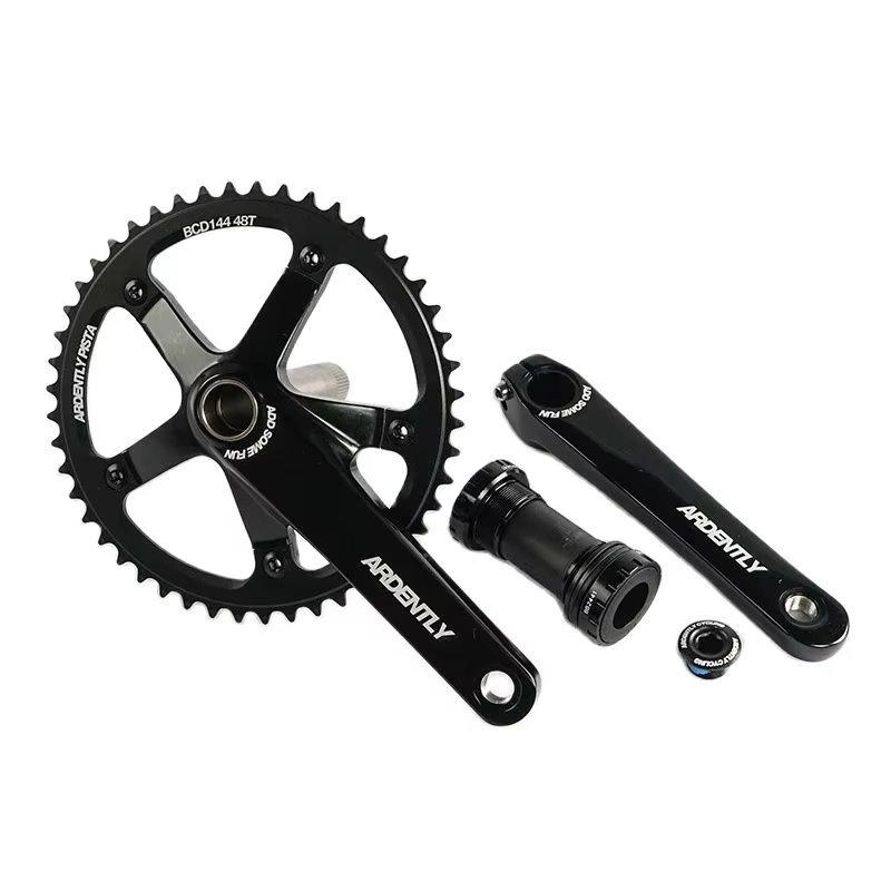 Ardently-Pédalier Intégré Creux pour Vélo, FixeGear, 48T, 165mm, Piste, Vitesse Unique, BCD144mm, Al
