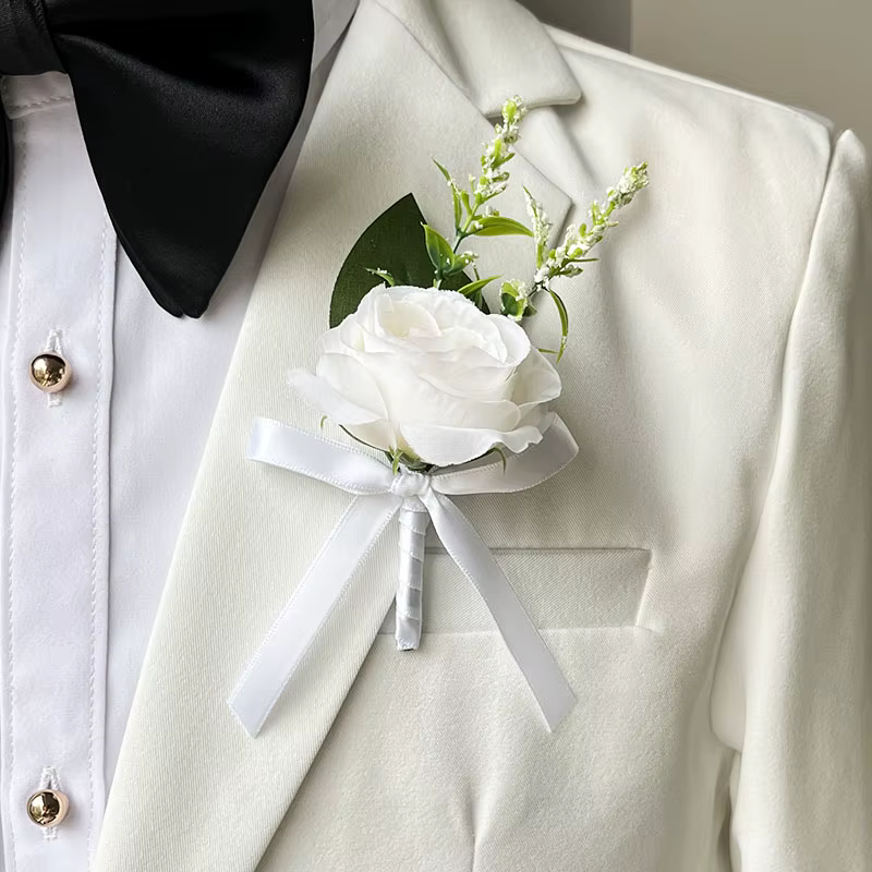Bouquet de Mariée, Accessoires de Mariage, Fleurs Artificielles, Boutonnière de Demoiselle d'Honneur