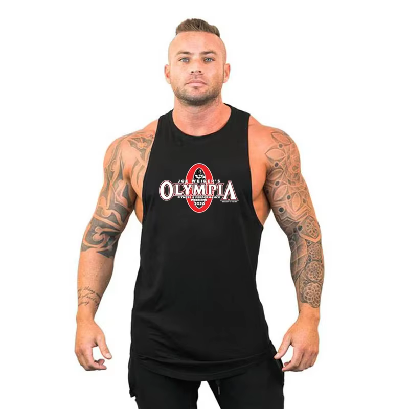 Hommes sport gymnase marque entraînement débardeur décontracté vêtements musculation mode respirant