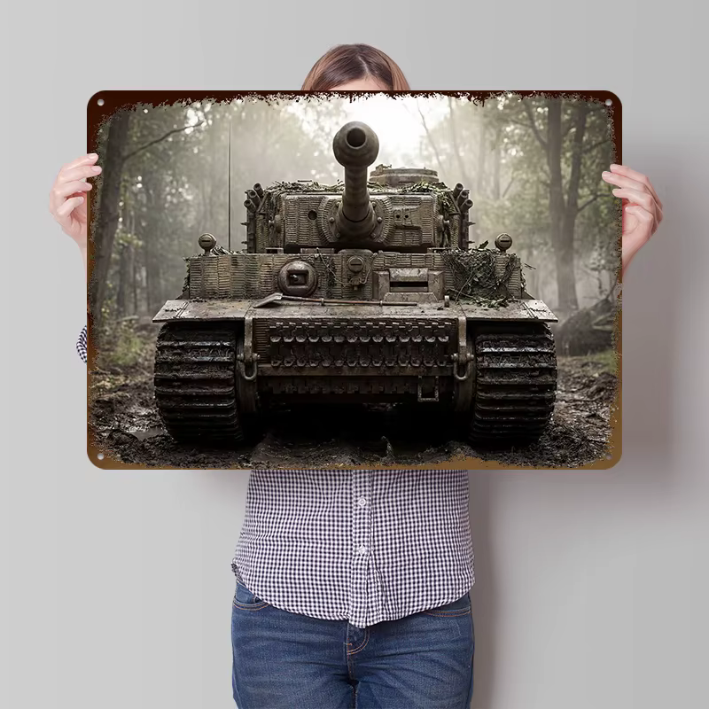 Affiche imprimée « Tigre dans la forêt », art mural personnalisé, plaques métalliques rétro vintage 