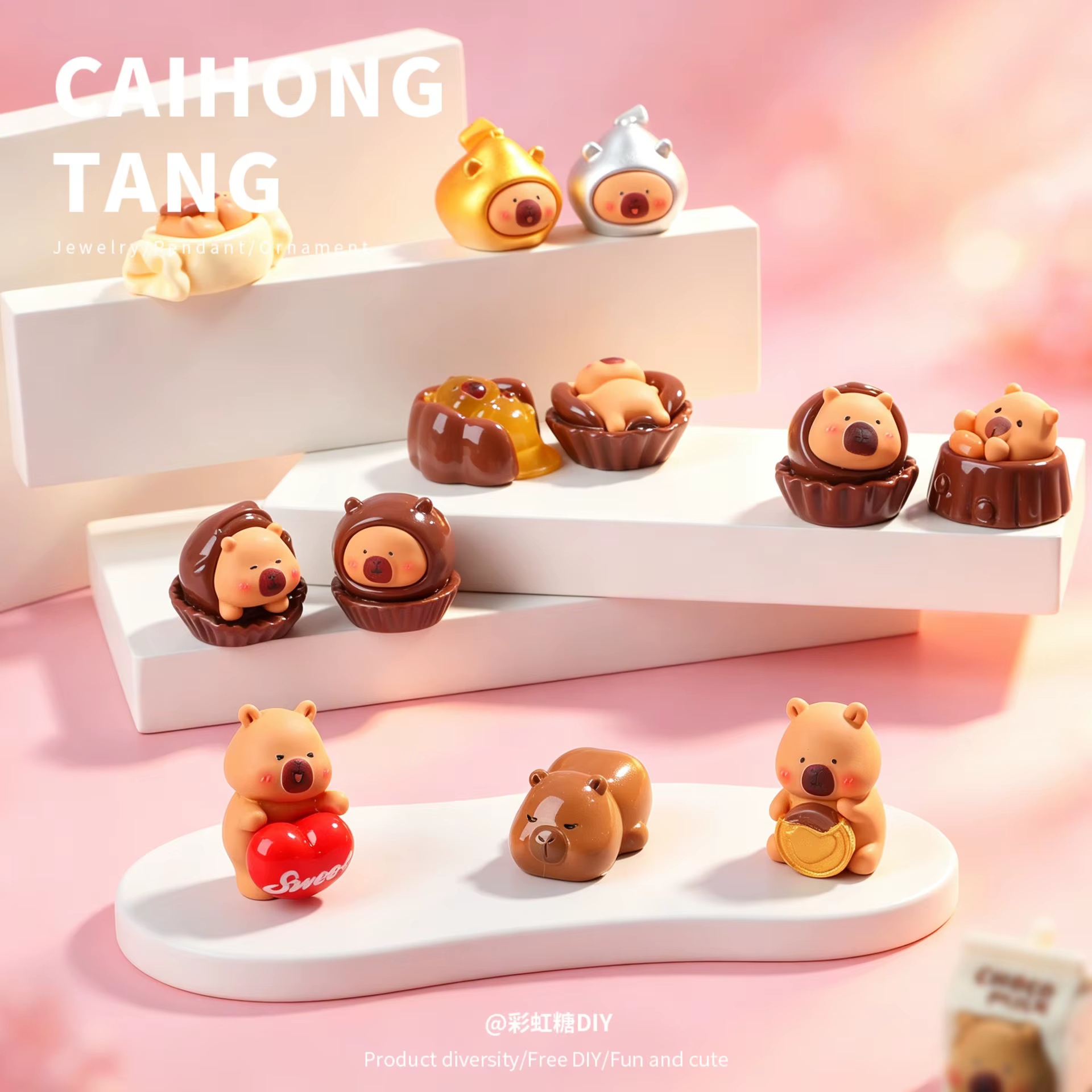 Accessoires DIY Capybara Pain : Ornement Mignon Façon Pain, Décoration de Bureau Amusante Faite Mais