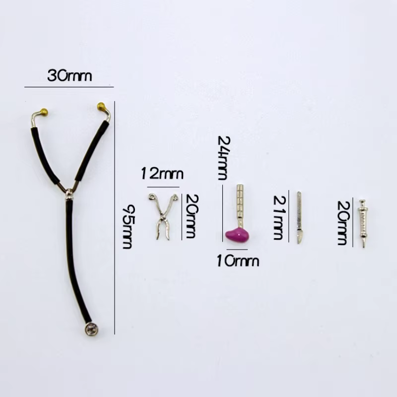 Accessoires pour maison de poupée, mini ensemble d'équipement médical, stéthoscope à seringue, modèl