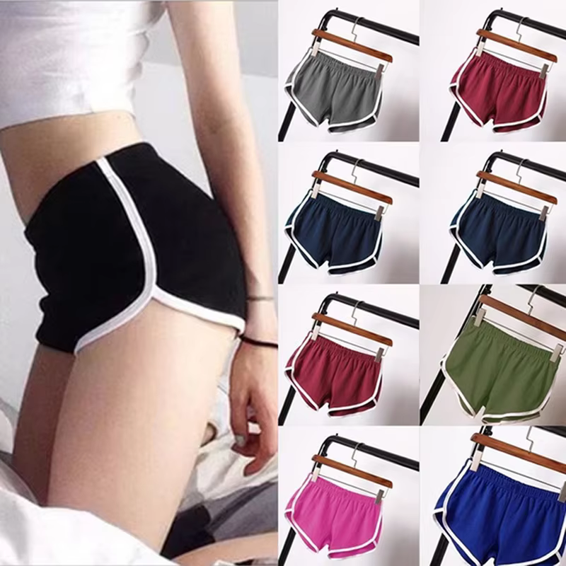 Short de sport pour femmes, couleur bonbon, Anti-vide, slim, décontracté, taille élastique, pantalon