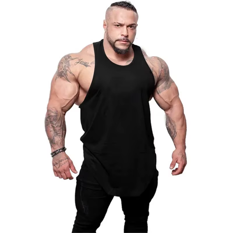 T-Shirt sans manches respirant en coton de couleur unie pour hommes, débardeur de Sport décontracté,