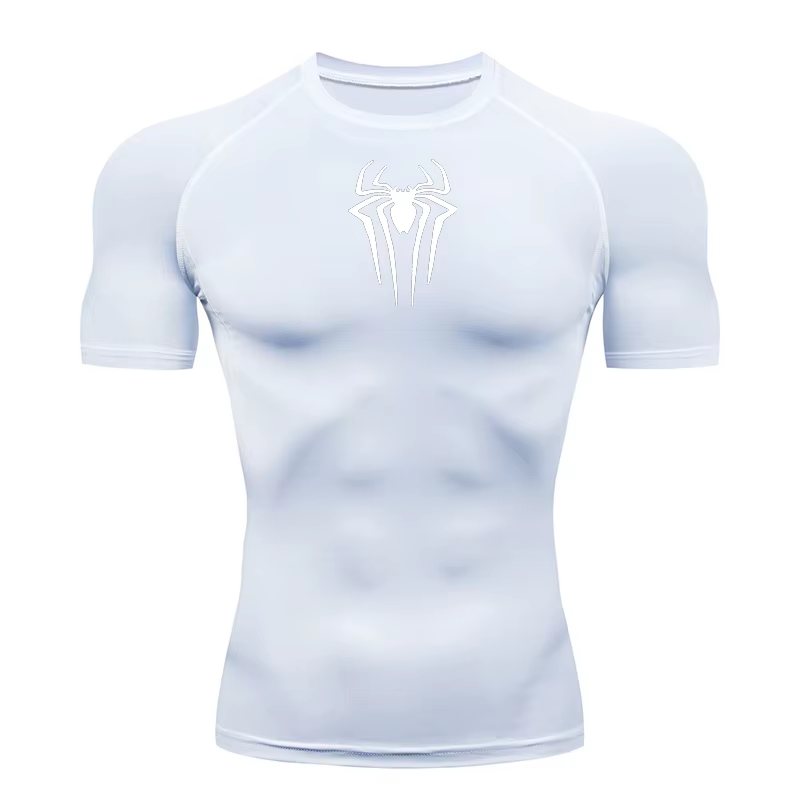 2025 Compression t-shirt hommes à manches courtes Sport t-shirts Fitness course vêtements de Sport h
