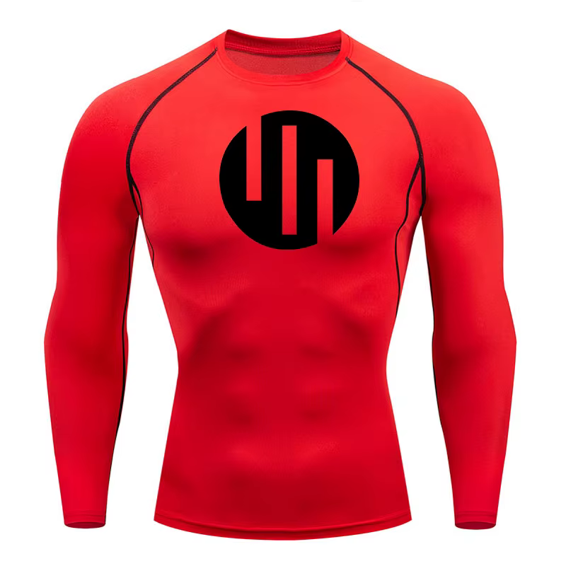 T-shirt de compression à manches longues pour homme – Idéal pour l'entraînement, la gym, la course –