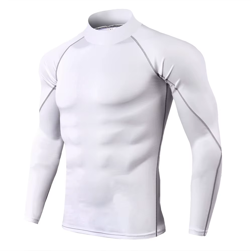 T-shirt de sport à manches longues pour homme, séchage rapide, musculation, course à pied, haut de c