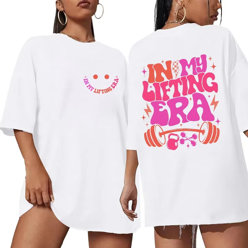 T-shirt « Be Happy Lift Heavy » pour femme – Haut graphique amusant pour l'entraînement et la muscul
