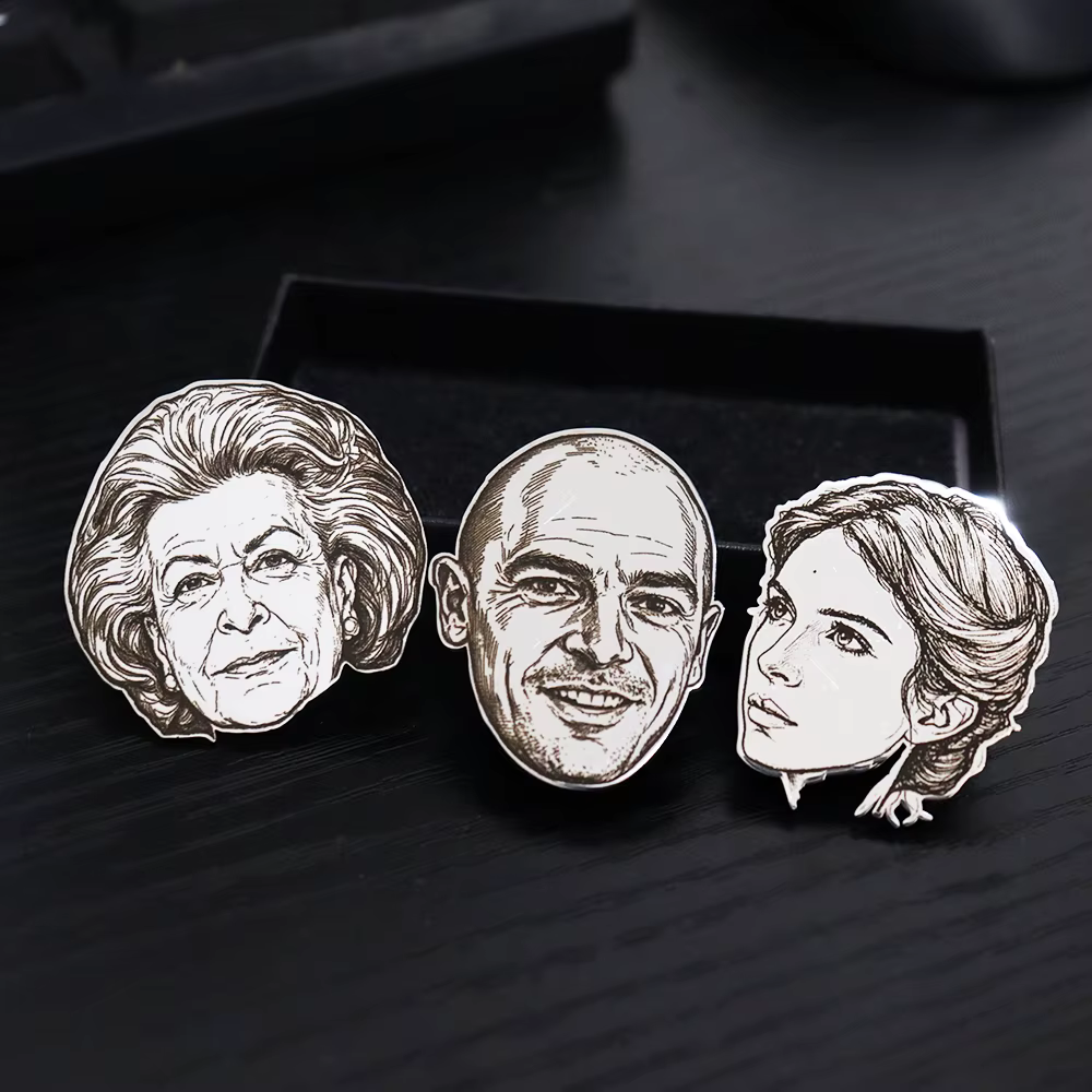 Broches personnalisées avec portrait, logo/image, épingles personnalisables, accessoires de mode pou