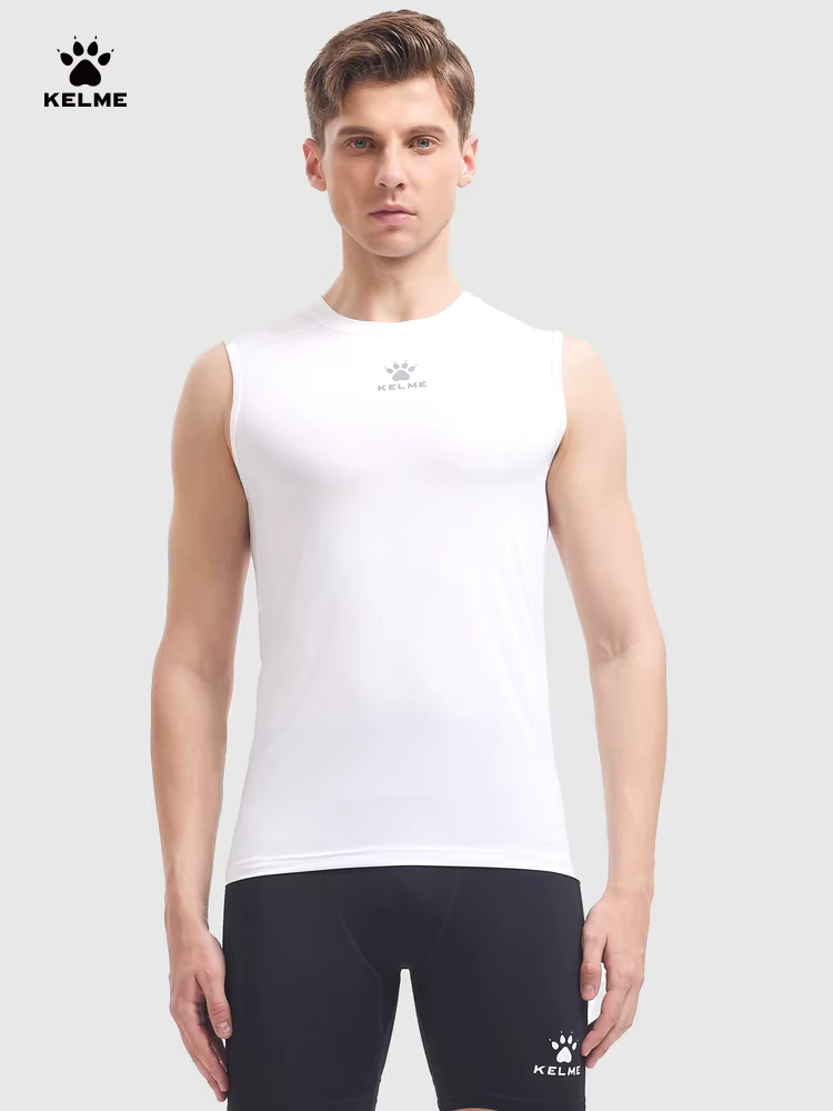 Kelme T-shirt de fitness sans manches pour hommes, vêtements d'été à haute élasticité, respirants, v