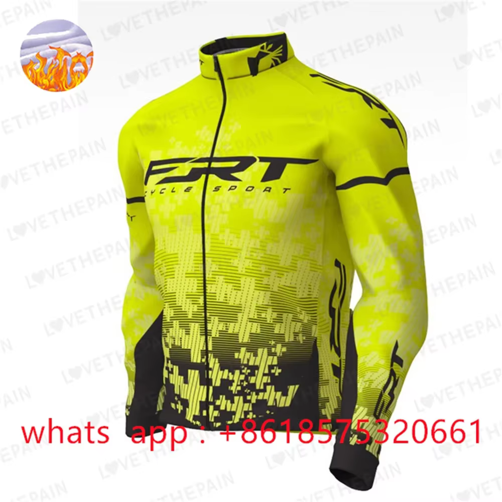 Veste de cyclisme de course d'hiver en polaire thermique à manches longues, vêtements de vélo pour h