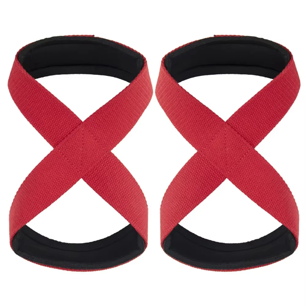 2 pièces rembourré Figure 8 sangles Deadlift haltérophilie sangles de poignet Power Lifters entraîne