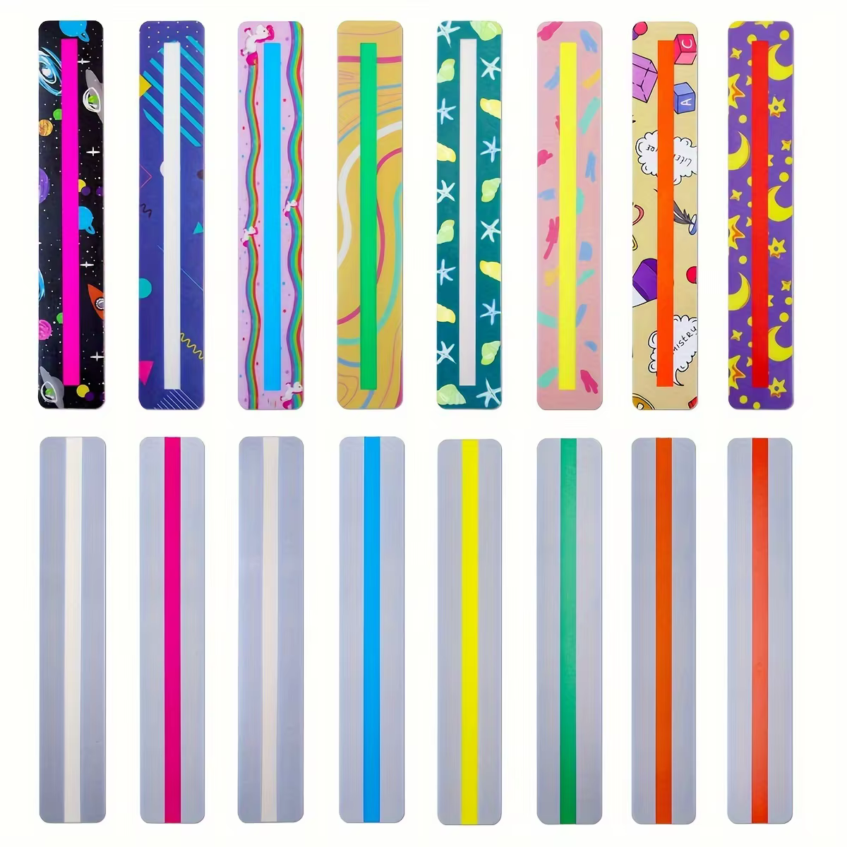 16/32 pièces de barres de lecture guidée, marque-pages superposés colorés pour aider les personnes a