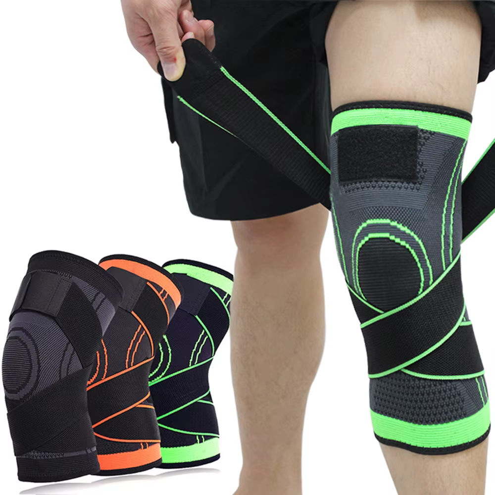 Genouillères élastiques pressurisées pour hommes et femmes, 1 pièce, Bandage de soutien, sport, Fitn