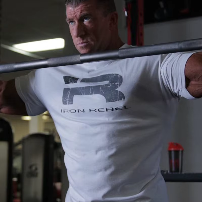 T-shirt de sport à manches courtes IR Series Hard Core, imprimé, col rond, simple, absorbant la tran
