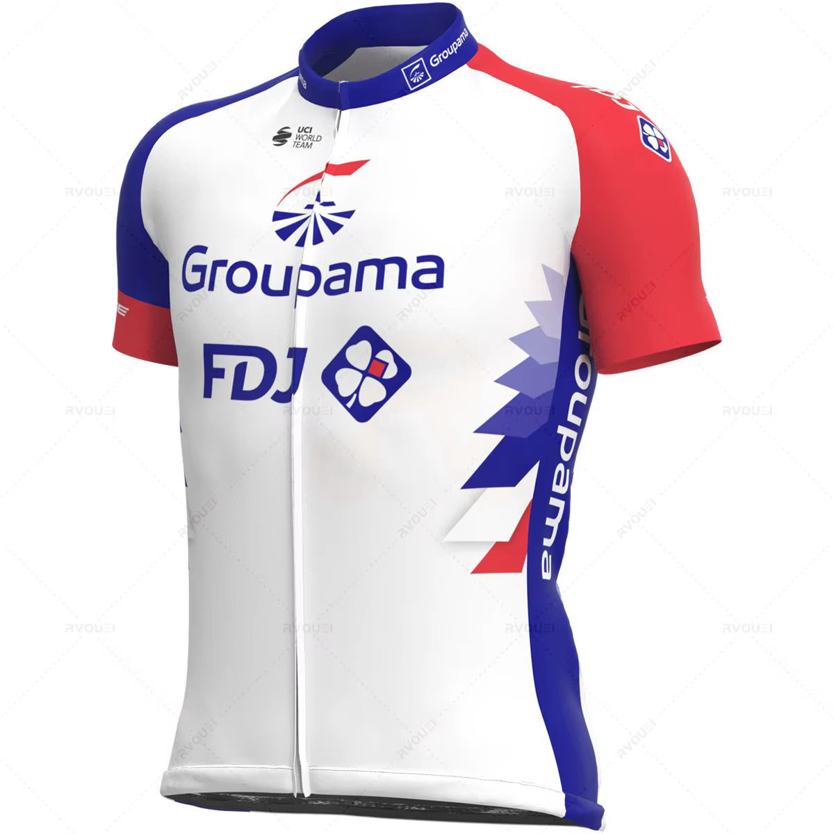 Maillot de cyclisme Fdj Team pour hommes, ensemble à manches courtes, cuissard à bretelles 19D, vête