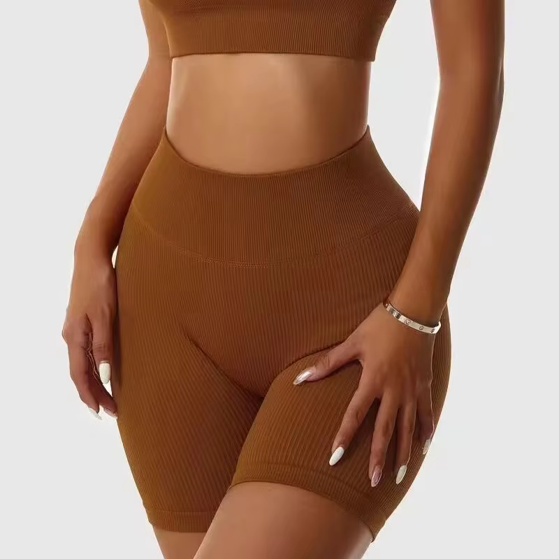 Short de sport tricoté sans couture, décontracté, taille haute, Push-Up, short de cyclisme, Fitness,
