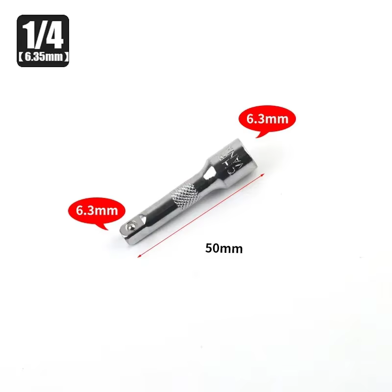 Barre d'extension de clé à cliquet à douille 1/4 "3/8" 1/2 "50/75/100/125/150/250mm, barre longue, m