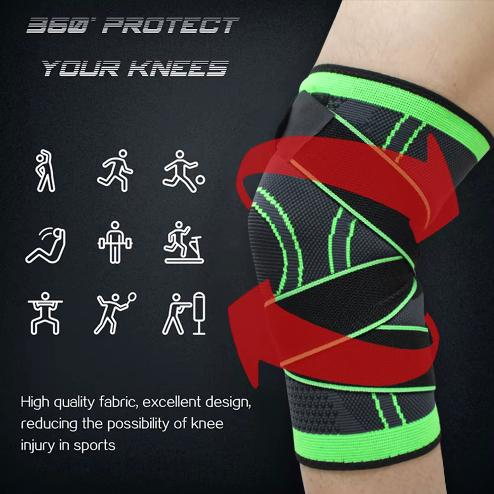 Genouillères élastiques pressurisées pour hommes et femmes, 1 pièce, Bandage de soutien, sport, Fitn