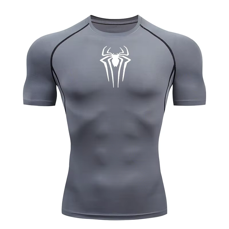 2025 Compression t-shirt hommes à manches courtes Sport t-shirts Fitness course vêtements de Sport h