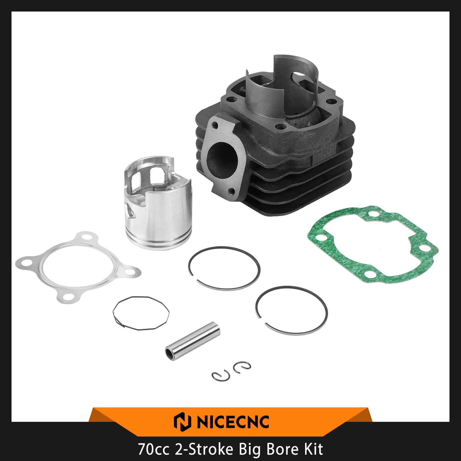 Kit de culasse pour Scooter 47mm 70cc, 2 temps, gros alésage, pour moteurs Minarelli 50cc, 2 temps,