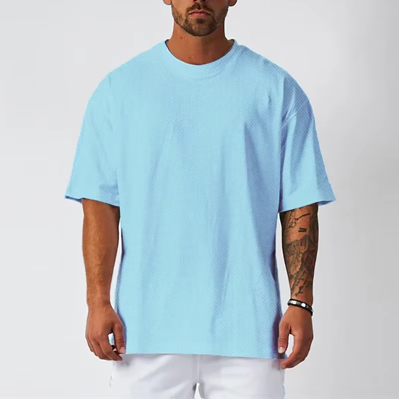 T-Shirt de Sport de course pour hommes, ample, surdimensionné, vêtements d'entraînement, de musculat