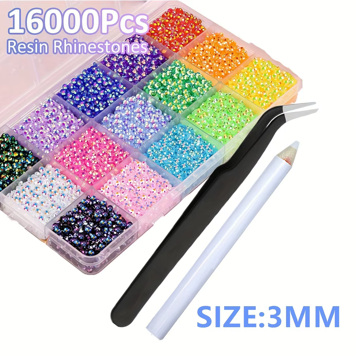 Strass en MSI de résine pour l'artisanat, gemmes à dos plat non correctif, stylo à choisir, pince à 