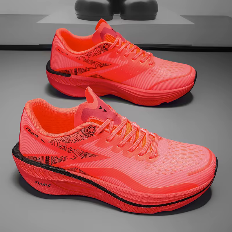 Chaussures de course Marathon pour hommes, chaussures de course à semelle en carbone, respirantes, l