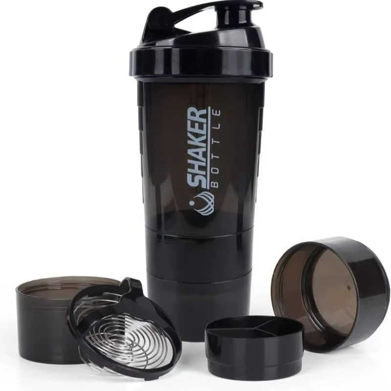 Bouteille Shaker anti-fuite avec 3 couches, Bouteille Shaker, Twist Off, Sports Cup, Poudre, 10000,