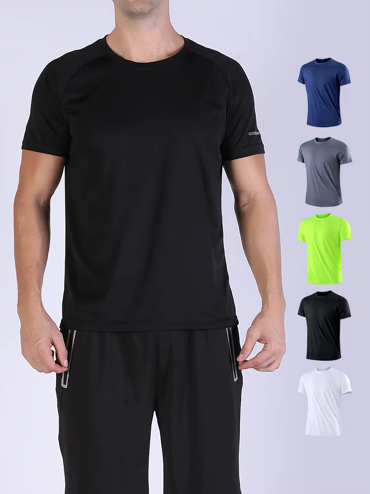T-shirt de sport à séchage rapide ultraléger pour hommes, haut léger respirant, document solide, ent