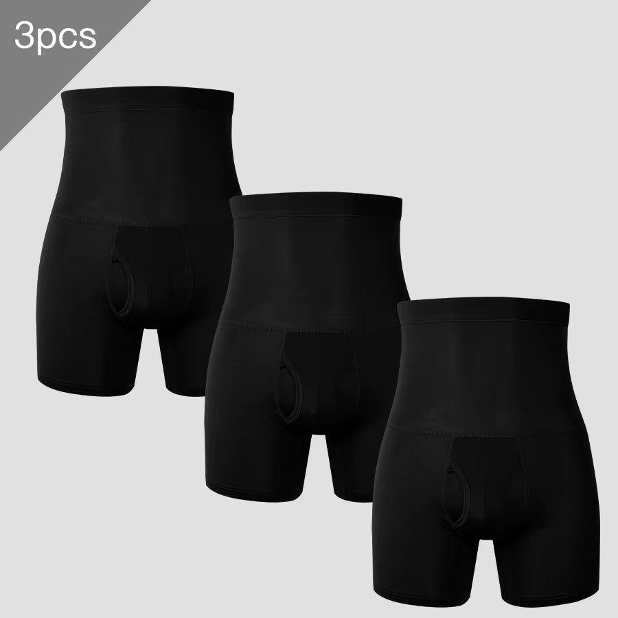 Sous-vêtements de sport pour hommes 3 pièces: taille haute, cintrée, allongée, anti-frottement des j