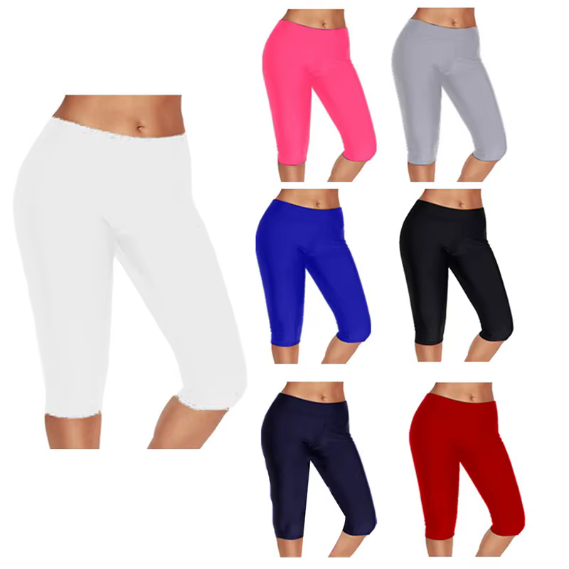 Leggings Capri taille haute pour femmes, sans poches, pantalons de Yoga, pantalons Capri d'entraînem