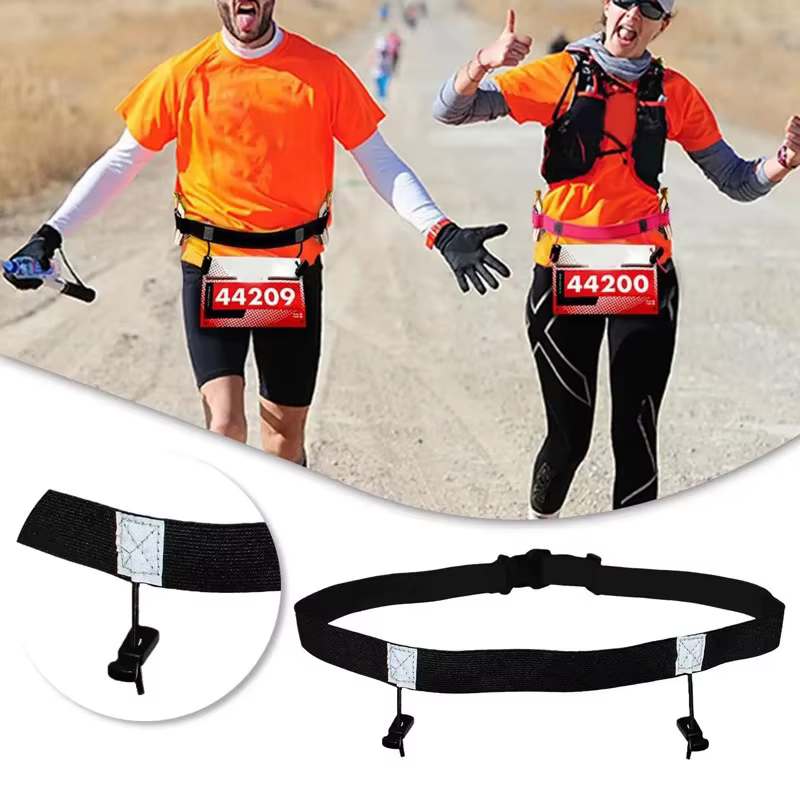 Ceinture porte-dossard pour course en plein air, triathlon, marathon, cyclisme, fitness et autres sp