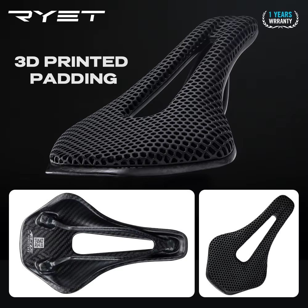 RYET 3D imprimé selle de vélo ultraléger en Fiber de carbone creux confortable respirant vtt gravier