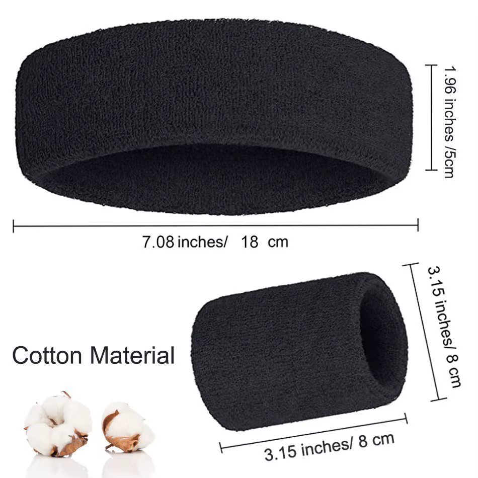WOSWEIR-Bandeau élastique en coton pour le sport, le basket-ball, le fitness, le volley-ball, le ten