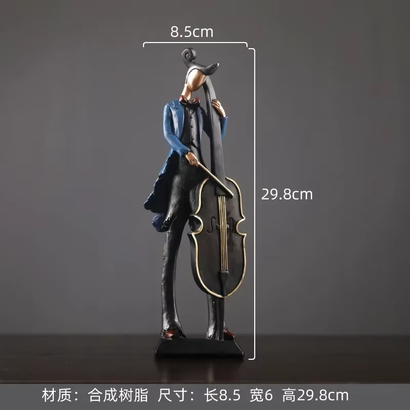 Vintage jouer à un Instrument bande décoration Art personnage modèle Statue créativité Figurines pou