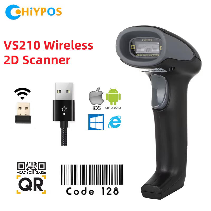 Scanner Bluetooth sans fil, lecteur de codes-barres filaire, EAU de détermination QR OJ, 1D, portabl