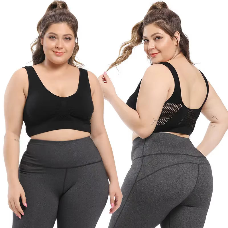 Soutien-gorge de sport respirant en émail pour femme, absorbant la sueur, coussin antichoc, haut de
